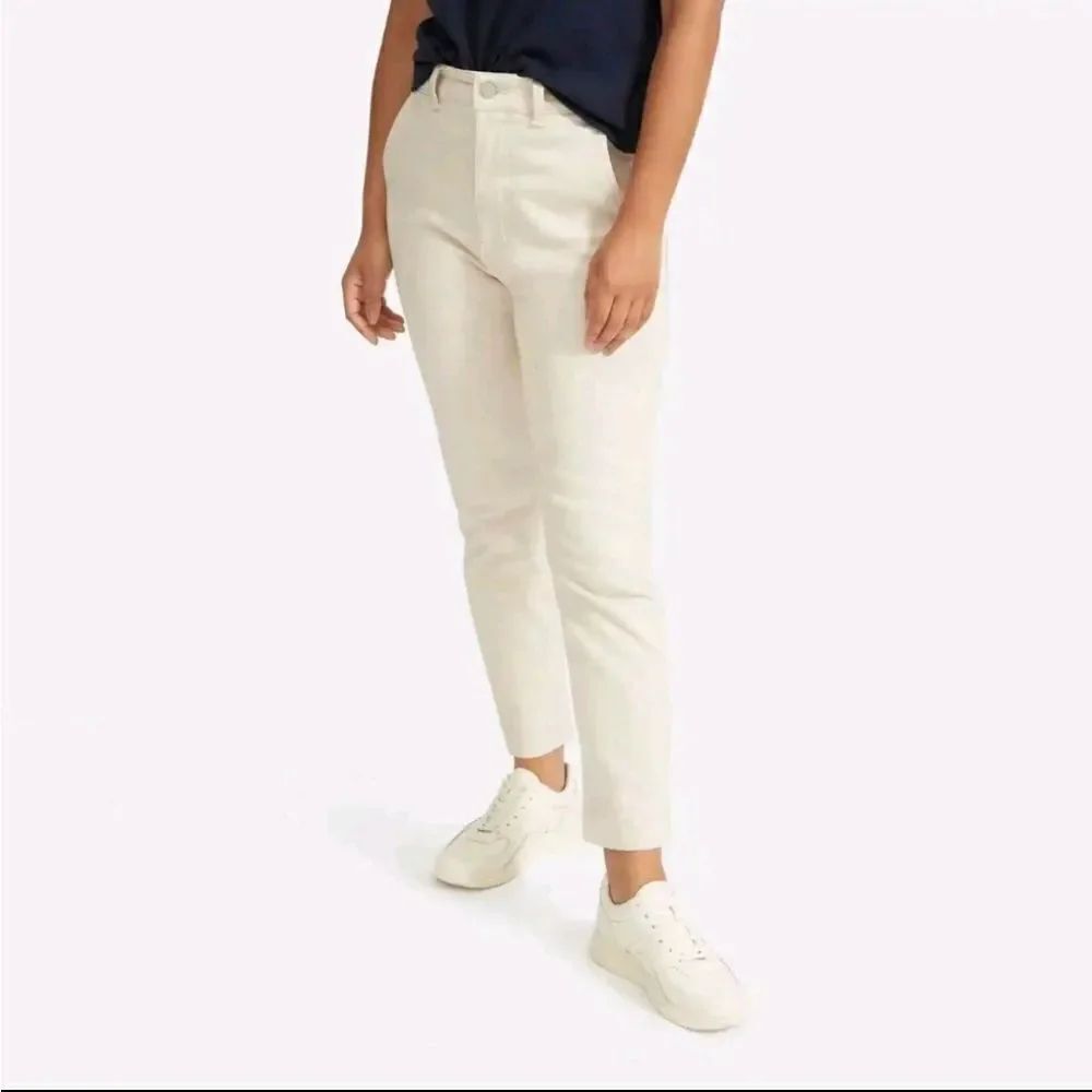 Everlane The Slim Leg Crop Tan Beige Cream White Size 10